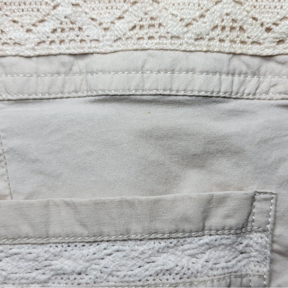 Kuhl Cropped Hiking Pants Size 6 Tan Crochet Trim Travel Outdoor Boho Utility - Picture 8 of 8
